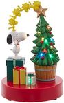 Peanuts Kurt Adler Battery Operated Snoopy and Woodstock Light Up and Musical Tree Tablepiece