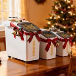 DWVO Large Ingredient Storage Bins, 20.6 Gal(11.4+5.8+3.4 Gal) Flour Rice Food storage Containers Bins with Wheels, Scoop and Airtight Lid for Dry Food, Flour, Cereal Grain, Sugar, White, Pack of 3