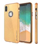 iPhone X Case, Punkcase Galactic 2.0 Series Ultra Slim Protective Armor Soft Cover w/Tempered Glass Screen Protector | Lifetime Exchange Warranty | Protective Case for Apple iPhone 10 [Gold]