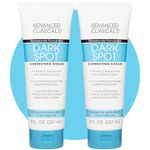 Advanced Clinicals Dark Spot Therapeutic Cream with Vitamin C. Hydroquinone Free. For Age Spots, Blotchy Skin. Face, Hands, Body. Large 8oz Tube. (Two - 8oz)