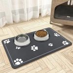 Mavicen Pet Feeding Bowls Mat, 30 * 50cm Diatomaceous Earth Absorbent Dog Mat, Non Slip Dog Food Matt, Durable Pet Slow Feeder Mats for Food and Water Bowls, Dark Gray