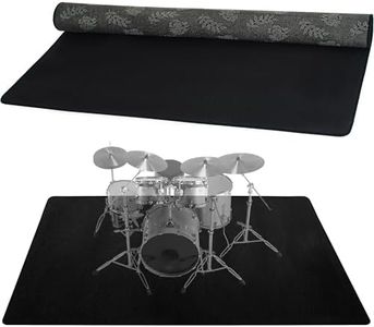 Drum Rug, 4 Ft x 5 Ft Drum Mat Carpet Music Rug with Non-Slip Bottom, Soundproof Electrical Pads for Drummers, Black