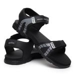 YOHO TrailMark 003 Sports Sandals for Men | Comfortable & Lightweight | Flexible & Breathable | Footpharma footbed | Anti-Skid Footwear for Trekking, Hiking & Outdoor | Classic Black - UK 9