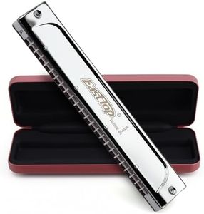 East top Tremolo Harmonica in G, 24 Holes Tremolo Mouth Organ, Top Grade T2406S harmonica with Case for Adults, Professionals, Beginner and Students