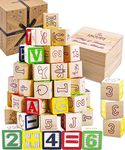 Jaques of London Wooden Building Blocks | Alphabet Blocks | Educational Building Blocks for 2 Year Olds - Premium Wooden Blocks | Perfect Kids Building Blocks for Toddlers Since 1795