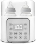 Baby Bottle Warmer, 9-in-1 Fast Milk Warmer with Timer for Breastmilk and Formula, Fast Baby Food Heater Accurate Temperature Control Fits 2 Bottles Breast Milk Warmer with Thaw, Steri-lizing, Keep Warm