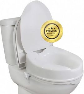 OrtoPrime Elevador WC Adulto 15cm Asiento Elevador Inodoro UNIVERSAL - Alzador wc Adulto Ortopédico - Adaptador wc mayores - Elevador de inodoro alza para wc Discapacitados. (Con Tapa)
