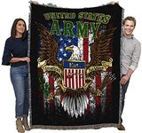 Pure Country Weavers US Army - Strong Blanket Throw Woven from Cotton - Made in The USA (72x54)