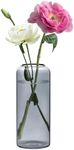 ComSaf Glass Flower Vase, 8 Inch Tall Bud Vases, Home Decor Vases for Centerpiece for Living Room and Bedroom, Decorative Vases for Wedding, Valentines' Day, Mother's Day (Grey)