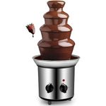 4 Tier Electric Chocolate Fountain Melting Machine, 170W Large Fondue Maker Set with Nostalgia Design, Universal 220V for Party Banquet Events (AA)