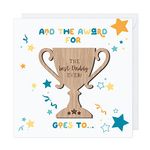 Father's Day Card for Daddy from Baby Son/Daughter With Wooden Trophy Gift (Greetings Card, Daddy)