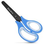 Asdirne Kids Scissors, Safety Children Scissors, Craft Scissors with Blunt Tip Stainless Steel Blades and Soft Grip, Great for Home and School, Blue, 13.5cm