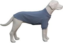 Lovelonglong Ribbed Dog T-shirt Cotton Knitted Dog Sweaters for All Season Pet T-shirts for Large Medium Small Dogs Grayish blue 2XL