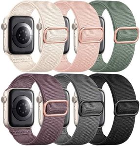 Maledan Band Compatible with Apple Watch Srap for Women 44mm 45mm 49mm 42mm 41mm 46mm, Stylish Elastic Nylon Braided Sport Bracelet Apple Smart Watch Band for Apple Watch SE Ultra 2 iWatch Series 9