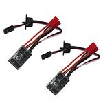 Hobbypower RC 10A Brushed ESC Speed Controller for 1/16 18 24 Car Boat Tank w/o Brake(Pack of 2 pcs)