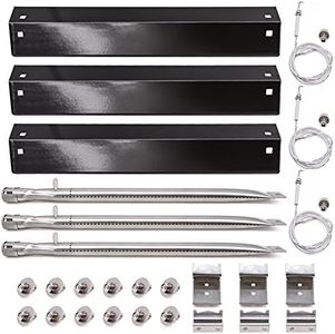 Bigbox Grill Parts Kit Compatible with Chargriller 5050 3001 5650 3072 5072 3030 3008 5252 3000 Grill Replacement Parts, Flame Shields, Burner Pipes, Igniters, Burner Tube/Flare Up Shield Support Kit