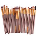 KOLIGHT® Set of 20pcs Cosmetic Makeup Brushes Set Powder Foundation Eyeliner Eyeshadow Lip Brush for Beautiful Female (Gold)