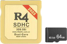 2023 Update Wood Version R4 Card R4 SDHC Adapter with 64GB TF SD Card for DS DSI 2DS 3DS NDS, No timebomb