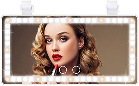 Mokoze Car Sun Visor Vanity Mirror Rechargeable, Car Makeup Mirror with 60 LED Lights, 3 Color Lighting Modes, Dimming Touch Control, Car Mirror for Car Truck SUV Essentials(White)