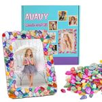 AUAUY Decorate Your Own Photo Frame Mosaic Kit, Creative Mosaic Kits for Children, Great Gifts for 6 Year Olds Girls, Arts & Crafts for Kids Ages 6-12, Kids Valentines Gifts Easter Gifts for Girls