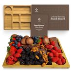 Lukata Grazing Board - Small Charcuterie Board for Snacks Cheese & Appetizers - Durable Bamboo Serving Platter for Parties Guests Picnics - 32cm x 22cm x 2cm