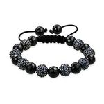 Black Faceted Onyx Pave Crystal Sha