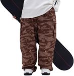 SNOWVERB Womens Mens Super Baggy 15K Waterproof Snowboard Ski Pants Workwear Loose Fit Snow Pants for Winter Sports Desert Camo