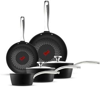 Tower SmartStart T900304 - Set di 5 pentole ultra forgiate con aeroglide antiaderente, 15 volte più forte, compatibile con induzione, adatta al forno fino a 220°, senza PFOA, lunga durata
