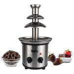 Total Chef Chocolate Fountain 3 Tier Electric Machine Large Fondue Sets with 1.5lbs 680g Capacity Adjustable Temperature Hot Cooking Melting Pot Base Ideal for Kids Birthday Party Buffet Bar Station