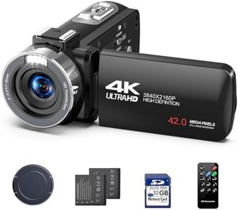 FIREFOTO Camcorder Video Camera 4k 42MP, 18X Digital Zoom Vlogging Video Recorder for YouTube 3”270°Rotation Screen Compact 4K Travel Camcorders with 2 Batteries, 32GB SD Card, Remote Control