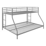 DHP Junior Twin over Full Low Profile Metal Bunk Bed, Silver