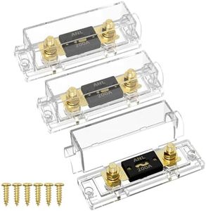 Joinfworld 200 Amp ANL Fuse Holder with 200A ANL Fuse, ANL Fuse Block 0/2/4 Gauge for Car Audio System - 3 Pack