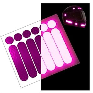 customTAYLOR33 High Intensity Grade Reflective Safety Decals/Stickers for Motorcycle, Bicycle, Snowboarding, Racing Helmets or Vehicles (1 Set (6 Strips & 6 Circles), Special Edition Purple)