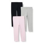 Amazon Essentials Girls' 3-Pack Leggings, black/Heather Grey/Light Pink S (6/7)