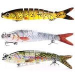 LAZY LURES Fresh Water and Salt Water Fishing Lures for Pike Bass Perch Trout Multi Jointed Fishing Accessories (Segmented)