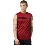 ATICX Men's Slim Fit Polyester Sleeveless T Shirt - Sando Top Tank Muscle Tee for Sports, Gym, Running (Marvellous Wine Black_M)