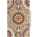 INDIAN ORIENTAL RUGS Hand Tufted Woollen Carpet TheLaurent Design Collection Export Quality for Living Room-Bedroom and Hall (Beige, 5 X 7 Feet)