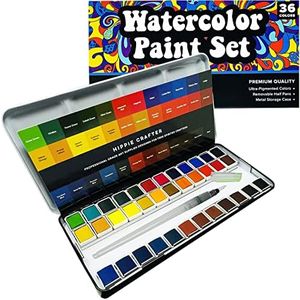 Professional Watercolor Paint Set, 36 Water Colors for Adults, Painting Kit with Palette and Brush Pen, Portable Watercolor Paints for Travel and Art Projects