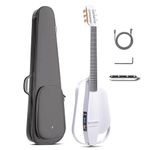 Enya NEXG 2N Electric Guitars - White Electro-Acoustic Guitars 38 Inch Carbon Fiber Travel Guitar Smart Audio Guitar for Adults Kids Beginners Home School Gift