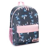 Disney Backpack for Girls, Stitch School Bags for Girls (Navy/Pink)