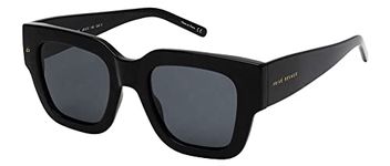 Prive Revaux The New Yorker Square Sunglasses – Handcrafted, Polarized Lenses with 100% UV Protection – For Women, Caviar Black, 49mm