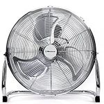 Metal floor fan 18" High velocity chrome gym free stand fan cooling fan industrial fan 3 speed desk fan table fan sturdy housing high airflow powerful (18Inch)