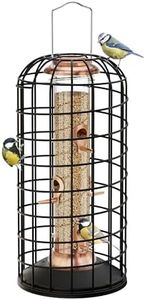 iBorn Squirrel Proof Bird Feeder Pigeon Proof Cage Bird Feeder for Outside with Squirrel, Pestoff Hanging Wild Bird Seed Feeder for Mix Seed Blends, Heavy Duty All Metal Copper 14 Inch