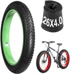 26X4.0 Fat Bike Tires & Tubes, Folding 26X4.0 Fat Tire with Inner Tube, Puncture Resistant 26 Fat Tire E Bike Tires for Snow, Street, Beach, Mountain Road