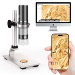 Ninyoon 4K WiFi Microscope with Professional Stand for iPhone Android PC, 50-1000X Digital USB Microscope Wireless Endoscope HD Camera for All Cellphones iPad Android Tablet Windows Mac Chrome Linux