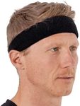 Tough Headwear Sports Sweatband + Wristband Combo Pack - Fits Men & Women - Ideal for Baseball, Tennis, Basketball, Football, Running & Working Out (Red)