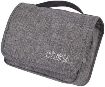 Beauty Case da Viaggio,Borsa da toilette da viaggio sospesa,Multi-compartimenti per Organizzare Oggetti Personali,Gancio in Metallo per Appendere (Grigio)