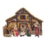 Roman Nativity with Stable Shepherd and Donkey 6 Piece Set
