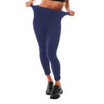 Leafigure Leggings for Women High Waist, Navy Blue Leggings for Running Workout S-M