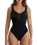 SHAPERX Shapewear Tummy Control Body Shaper Tank Top Seamless Bodysuit for Women Sculpting Thong, UK-SZ5240-Black-L/XL